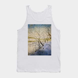 Trees in winter landscape watercolour painting Tank Top